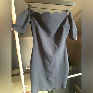 Navy Scalloped Bodycon dress